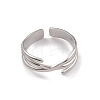 304 Stainless Steel Criss Cross Open Cuff Rings for Women RJEW-G285-50P-2