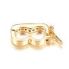 Brass Micro Pave Cubic Zirconia Twister Clasps ZIRC-P062-07G-2