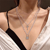 18Pcs 18 Style Alloy Curb & Paperclip & Herringbone Chain Necklaces Set NJEW-AN0001-43-4