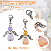 36Pcs 9 Colors Transparent Acrylic Angel Charm Decorations HJEW-AB00668-4