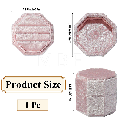 Velvet Cover Plastic Couple Ring Box VBOX-WH20003-001E-1