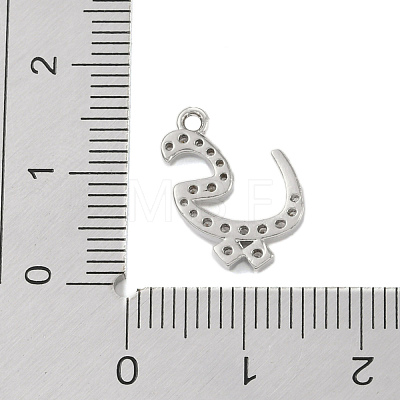 Rack Plating Brass Micro Pave Clear Cubic Zirconia Pendants KK-A224-03O-P-1