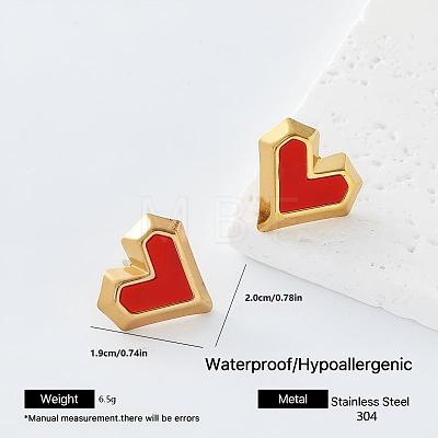 304 Stainless Steel Enamel Stud Earrings for Women VU1014-6-1