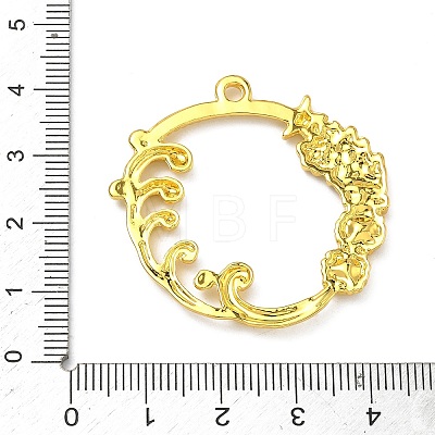 Ocean Theme Alloy Open Back Bezel Pendants PALLOY-F321-03G-1