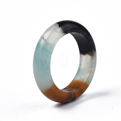 Natural & Synthetic Mixed Stone Plain Band Ring for Women G-N0326-99-1