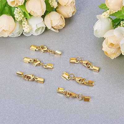 Alloy Clip Ends With Lobster Claw Clasps KK-PH0034-22-1