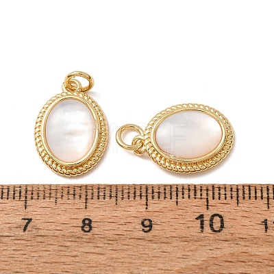 Brass & Natural White Shell Pendants SH-CBA2F11-19B-G-1