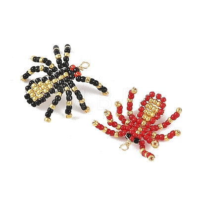 TOHO Glass Seed Beaded Pendants PALLOY-MZ01387-1