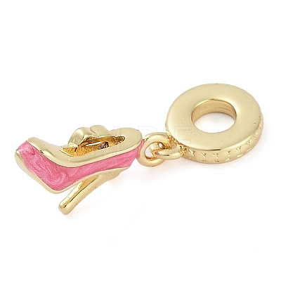 Rack Plating Brass Clear Cubic Zirconia Makeup European Dangle Charms KK-P287-34B-G-1