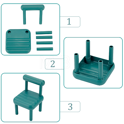 DELORIGIN 5 Sets 5 Colors Plastic Mini Chair Shape Cell Phone Stand AJEW-DR0001-04-1