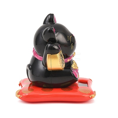 ABS Plastic Solar Powered Maneki-neko Figurines LS-DJEW-B017-01A-04-1