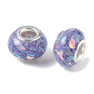 Transparent Resin Rondelle European Beads RESI-S023-03-1
