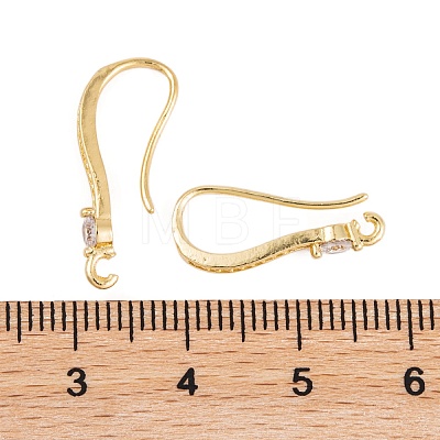 Rack Plating Brass Cubic Zirconia Earring Hooks KK-S374-05G-06-1