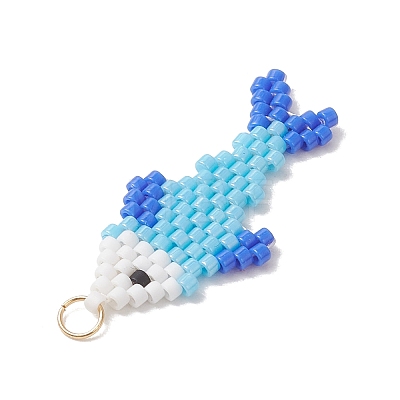 MIYUKI Glass Seed Bead Pendants PALLOY-MZ01319-01-1