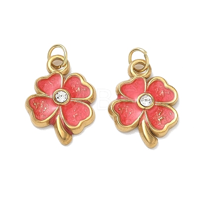 304 Stainless Steel Enamel Pendants STAS-K330-06G-1