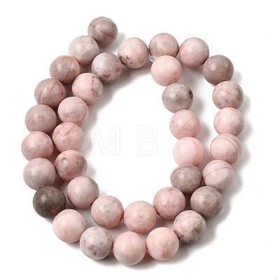 Natural Pink Zebra Jasper Beads Strands G-P231-01-10mm-1