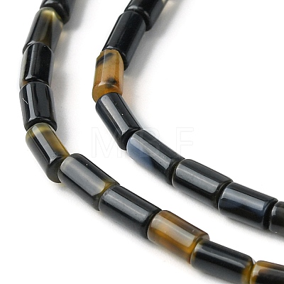 Natural Black Agate Beads Strands G-D067-A01-1