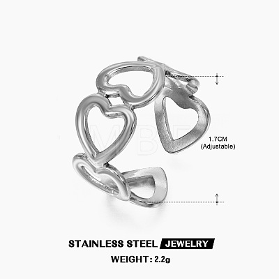 201 Stainless Steel Cuff Open Rings FS-WG76F01-16-1