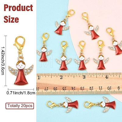 20Pcs Angel Alloy Enamel Pendant Decorations HJEW-YW00271-01-1