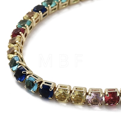Colorful Glass Tennis Bracelet BJEW-G690-07G-1
