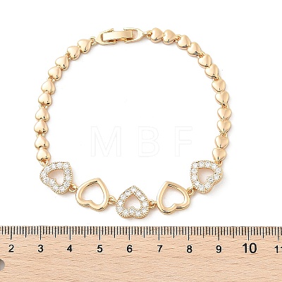 Brass Micro Pave Cubic Zirconia Link Chain Bracelets KK-R217-47G-1