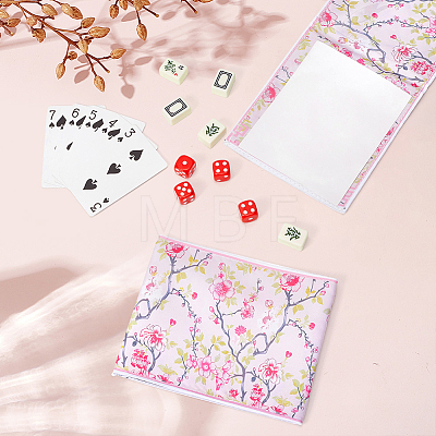 Printed Plastic Chinoiserie Mahjong Card Protector Cover AJEW-WH0709-445A-1