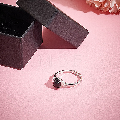 Anti-Tarnish  1Pc Rhodium Plated 925 Sterling Silver Adjustable Ring Findings FIND-NB0004-88-1