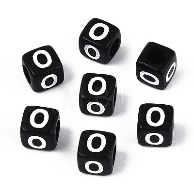 Initial Acrylic Horizontal Hole Beads X-OACR-ZX006-35O-1