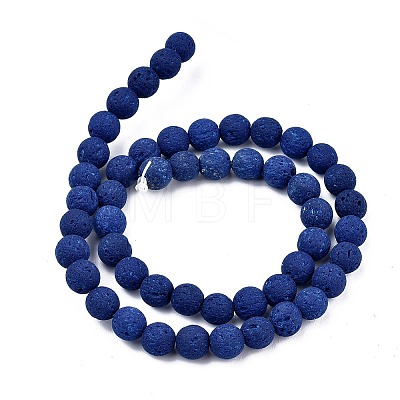 Synthetic Lava Rock Beads Strands G-S247-8mm-14-1-1