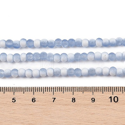 Frosted Crackle Glass Beads Strands GLAA-U001-4mm-M14-1