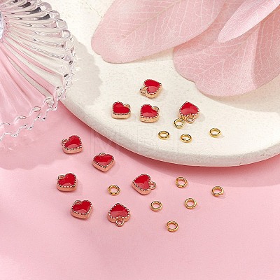 Heart Alloy Enamel Charms ENAM-YW0002-85A-1