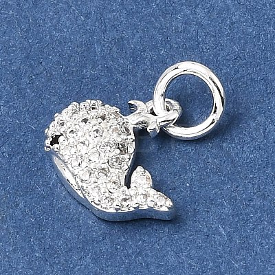 Brass Micro Pave Clear Cubic Zirconia Charms LS-KK-D110-08B-S-1