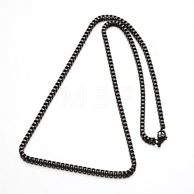 304 Stainless Steel Box Chain Necklaces NJEW-L353-37-1