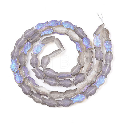 Frosted Glass Beads Strands GLAA-T023-40C-04-1