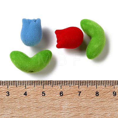 Flocking Opaque Acrylic Beads OACR-P038-01A-M-1