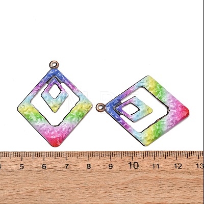 Rainbow Color Printed Iron Pendants RN-CBA3547-03B-1