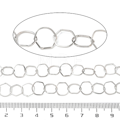 Rack Plating Brass Hexagon Link Chains CHC-N009-03P-1