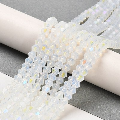 Imitation Jade Electroplate Glass Beads Strands EGLA-A039-J4mm-L05-1