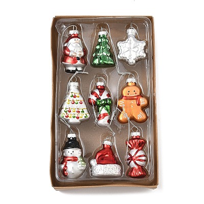 Glass Pendant Decorations HJEW-F021-02-1