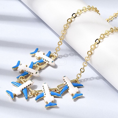 Brass Enamel Pendant Necklaces NJEW-B157-07G-01-1