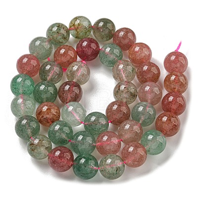 Natural Red and Green Strawberry Quartz Beads Strands G-B099-C03-06-1