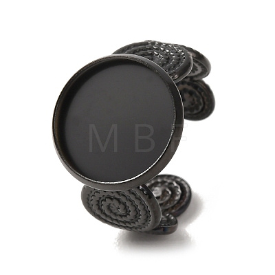Spiral 304 Stainless Steel Cuff Ring Components STAS-P454-02D-B-1