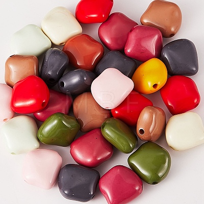 Opaque Acrylic Beads OACR-SZ0001-32-1