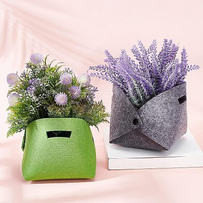 CHGCRAFT 5Pcs 5 Colors Foldable Felt Fleshy Flowerpot DIY-CA0003-95-1