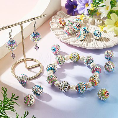 15Pcs Brass Enamel Beads KK-TA0009-20P-1