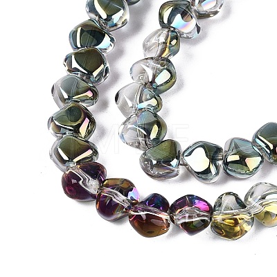 Electroplate Transparent Glass Beads Strands EGLA-Q133-01A-06-1