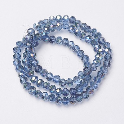 Electroplate Transparent Glass Beads Strands EGLA-A034-T2mm-S09-1