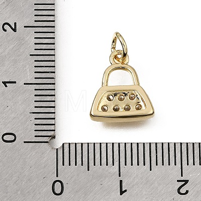 Brass Micro Pave Clear Cubic Zirconia Charms CU-L001-02G-1