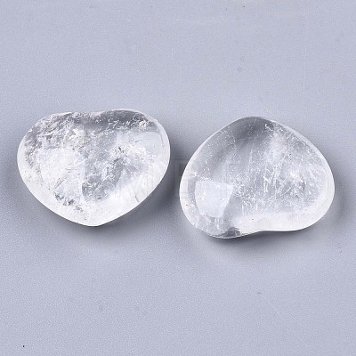 Natural Quartz Crystal Heart Love Stone G-N0326-56J-1