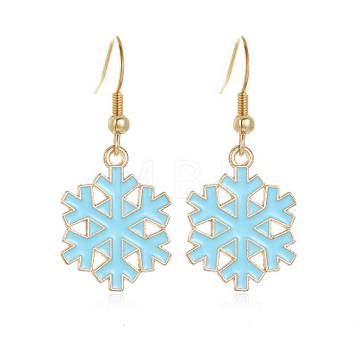 Snowflake Alloy Enamel Dangle Earrings FS-WGD9918-08-1